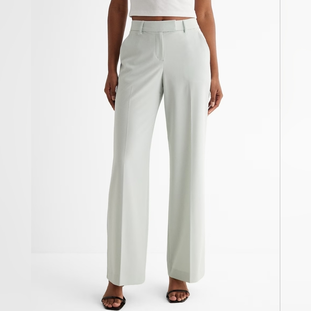 Express Editor Mid Rise Relaxed Trouser Pant Size 8 short